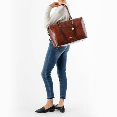 Duxbury Carryall Crystal Melbourne on figure for scale
