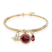 Double Crystal Charm Bangle Rose Fairhaven