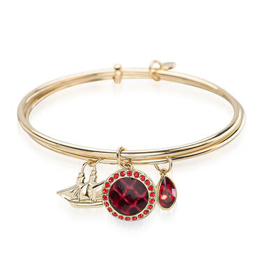 Double Crystal Charm Bangle Rose Fairhaven Front