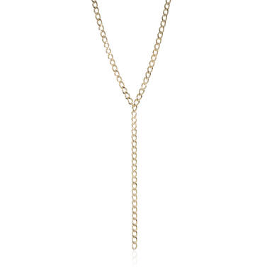 Curb Y Necklace 18K Gold Plated Providence Front