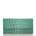 Soft Checkbook Wallet Turquoise Melbourne Front