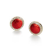 Round Crystal Earrings Ruby Fairhaven