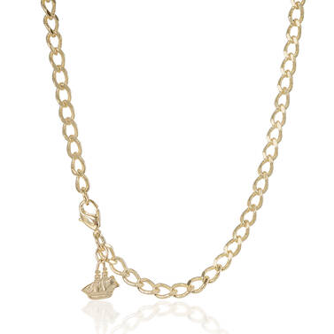 Curb Y Necklace 18K Gold Plated Providence Side
