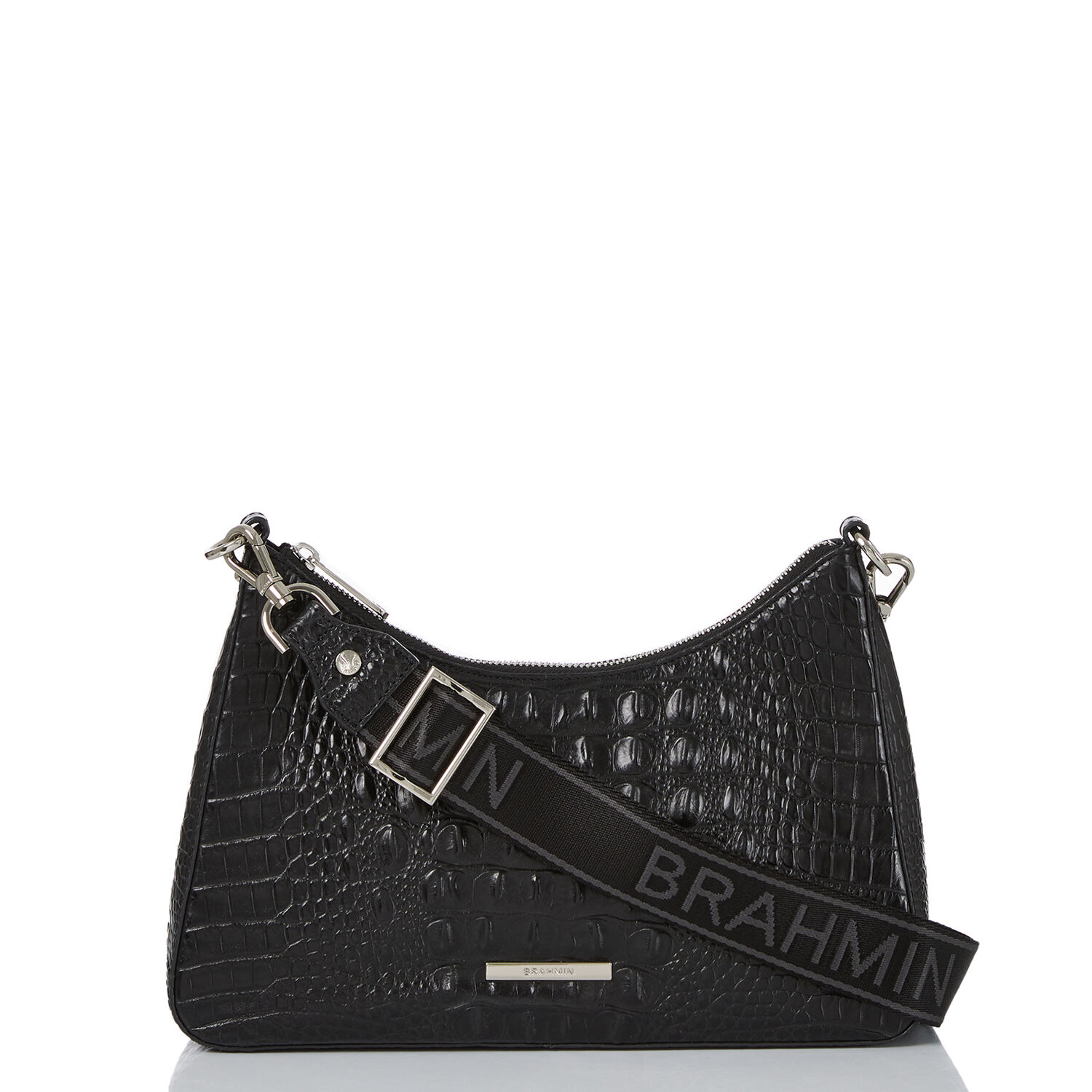 Esme Leather Shoulder Bag | Black Lakeway | BRAHMIN
