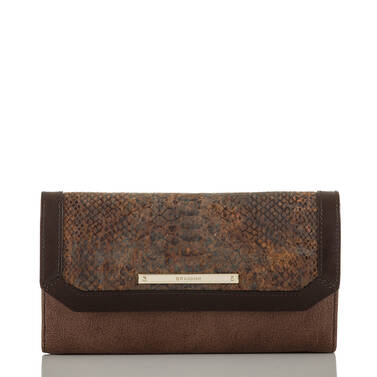 Soft Checkbook Wallet Brown Barrow Front