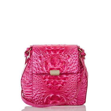 Pink Ostrich Effect Crossbody Leather Handbags Classics Bag