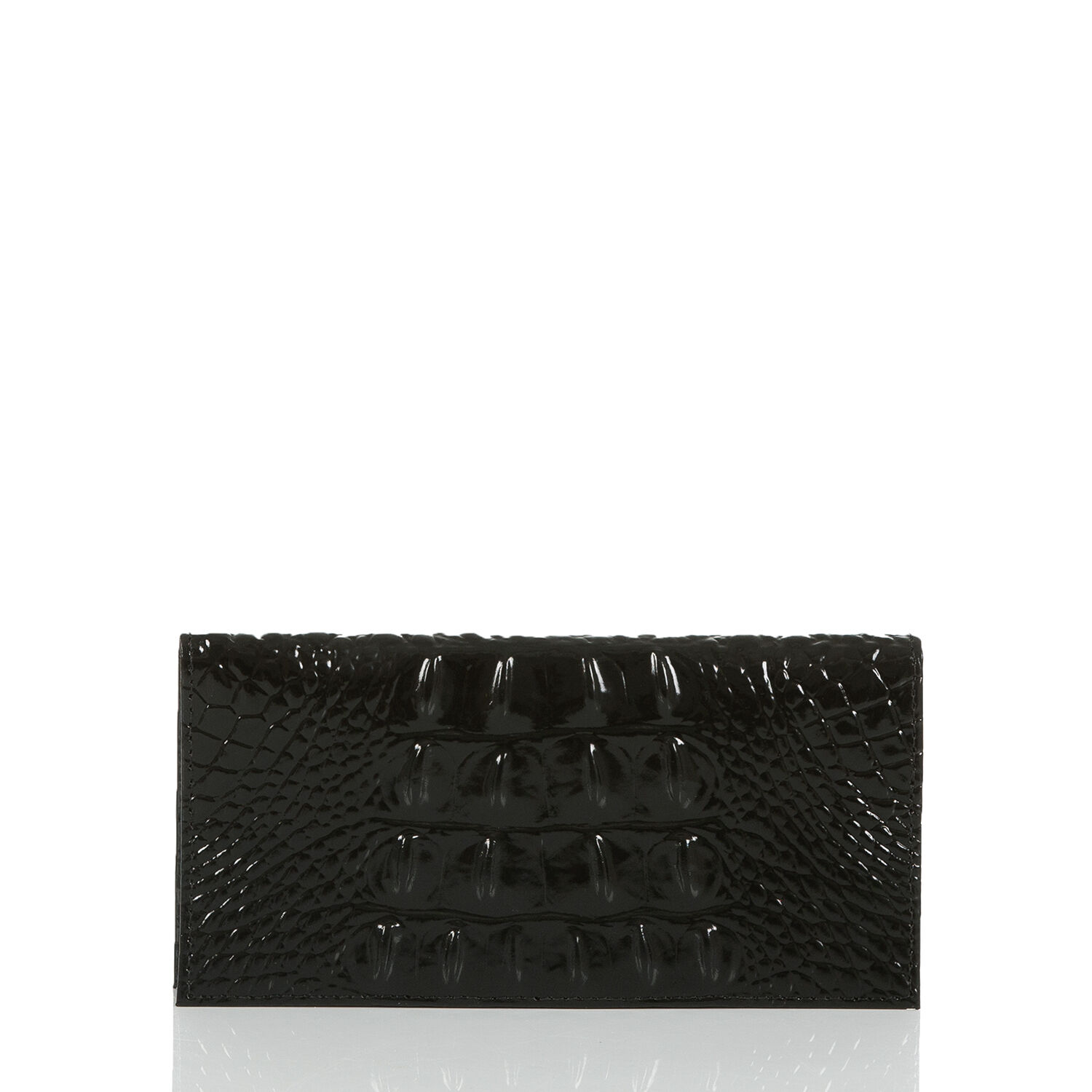 Ladies Black Moc Croc Womens Leather Checkbook NEW 