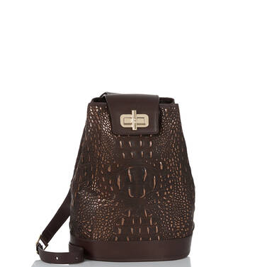 Maddie Leather Sling-Back Bag, Cocoa Folly