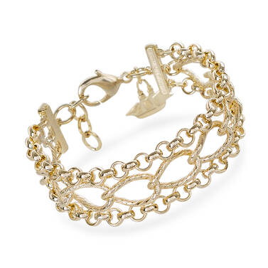 Three Row Chain Bracelet 18K Gold Plated Providence Front