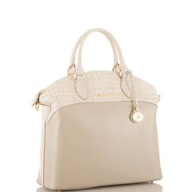 Large Duxbury Satchel Taupe Quincy Side