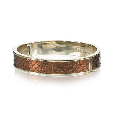 Heritage Leather Bangle Bronze Fairhaven Front