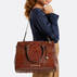 Finley Carryall Honey Brown Melbourne on figure for scale