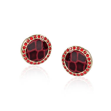 Round Crystal Earrings Rose Fairhaven Front