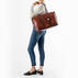 Duxbury Carryall Amethyst Melbourne on figure for scale