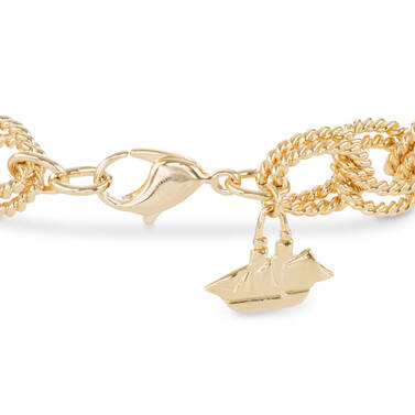 Double Bead Chain Bracele Light Gold Providence Side