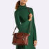 Duxbury Satchel Mulberry Potion Melbourne on figure for scale