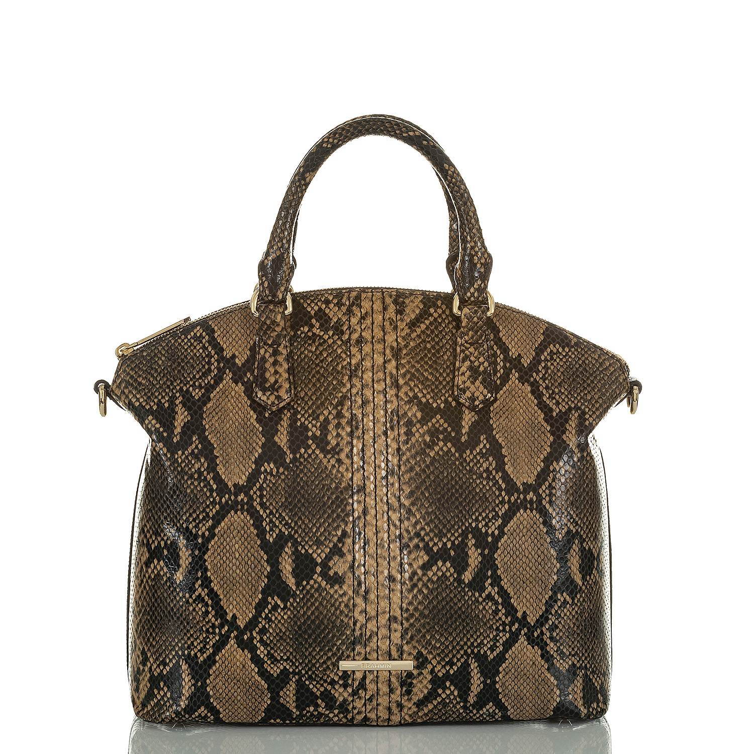 Brahmin Loreli Python emb leather sm handbag Coffee Felix