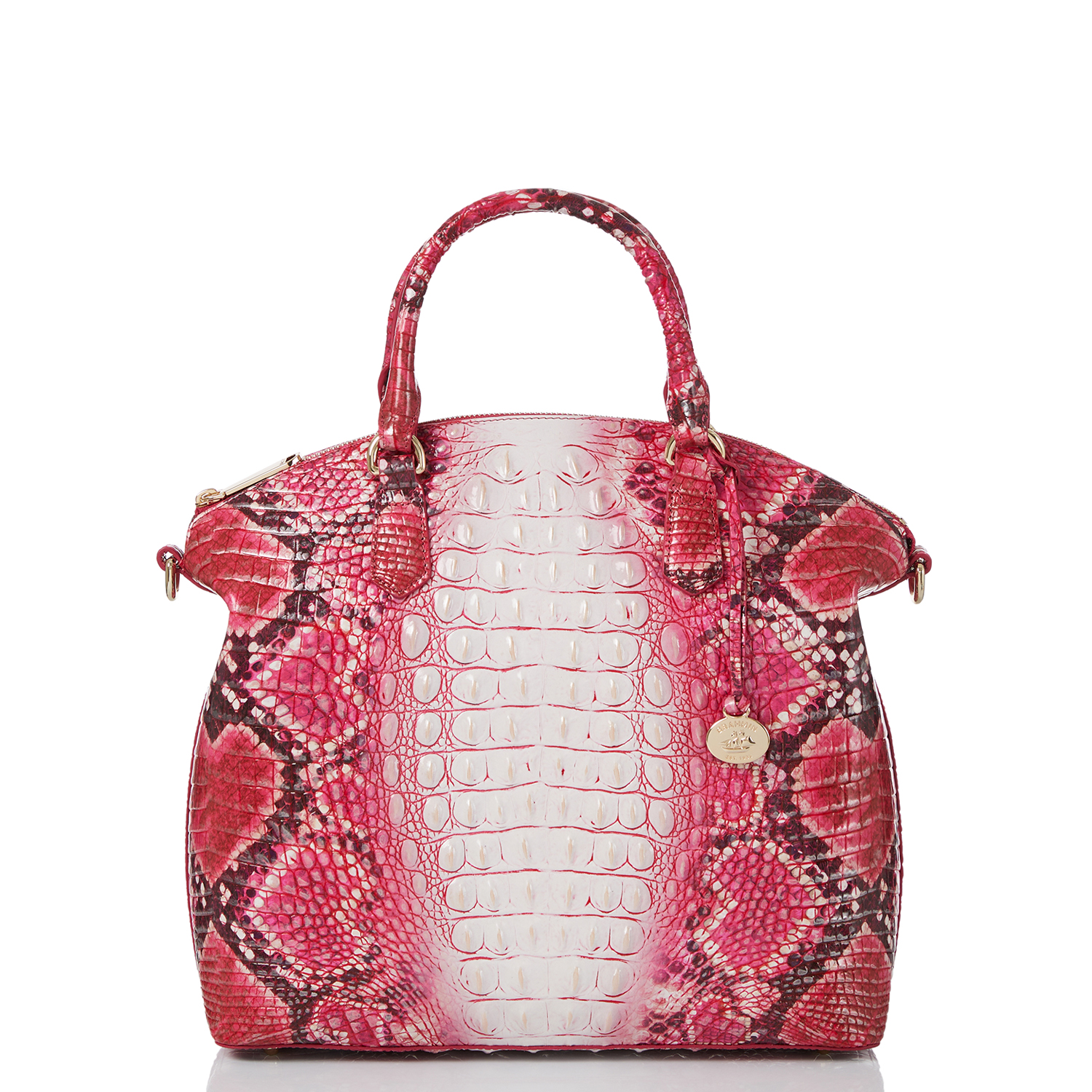 Shop Brahmin Large Duxbury Satchel Crown Of Hearts Ombre Melbourne In Crownofhearts