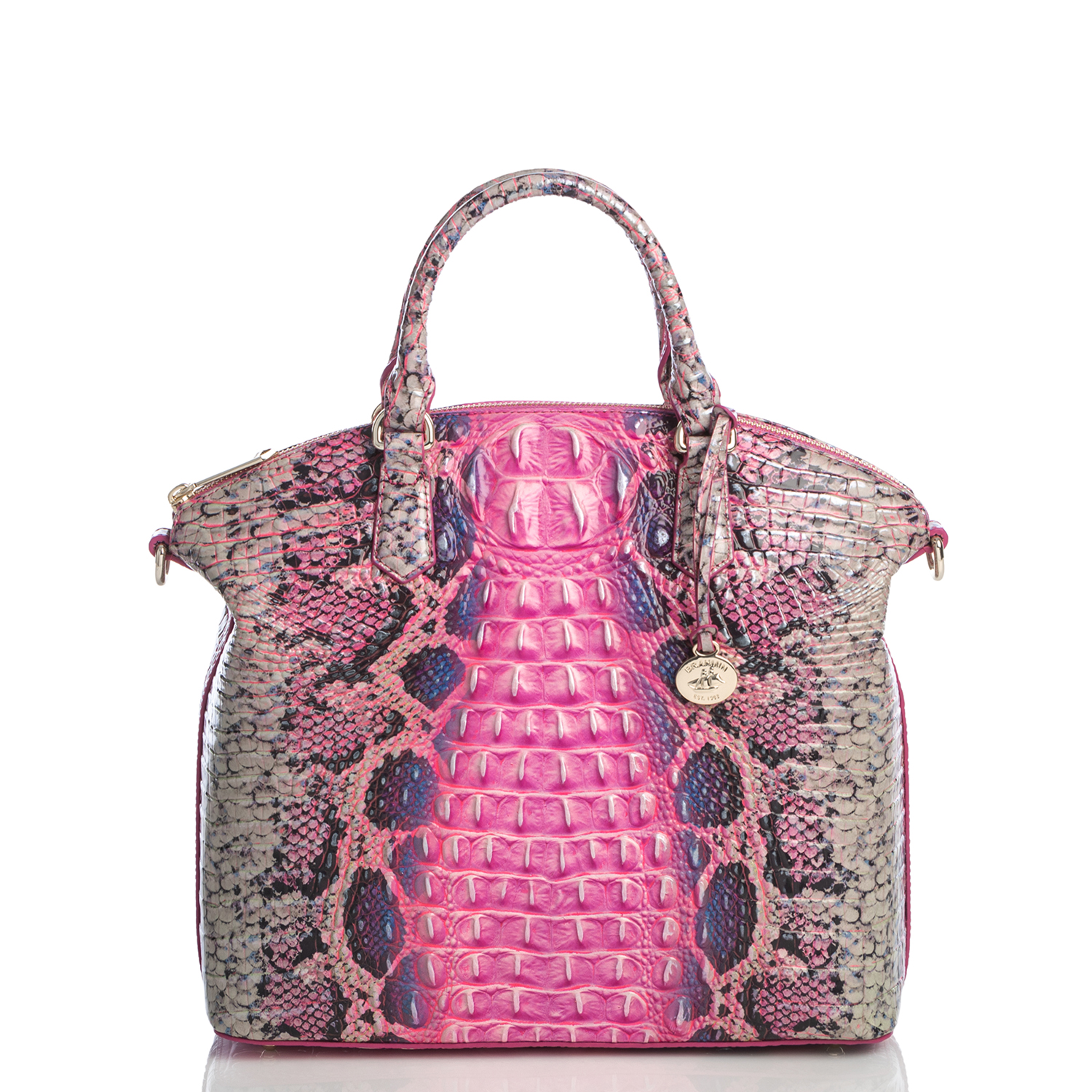 Brahmin Large Duxbury Satchel Pink Cobra Melbourne Multicolor Leather NWT  $345,  in 2023